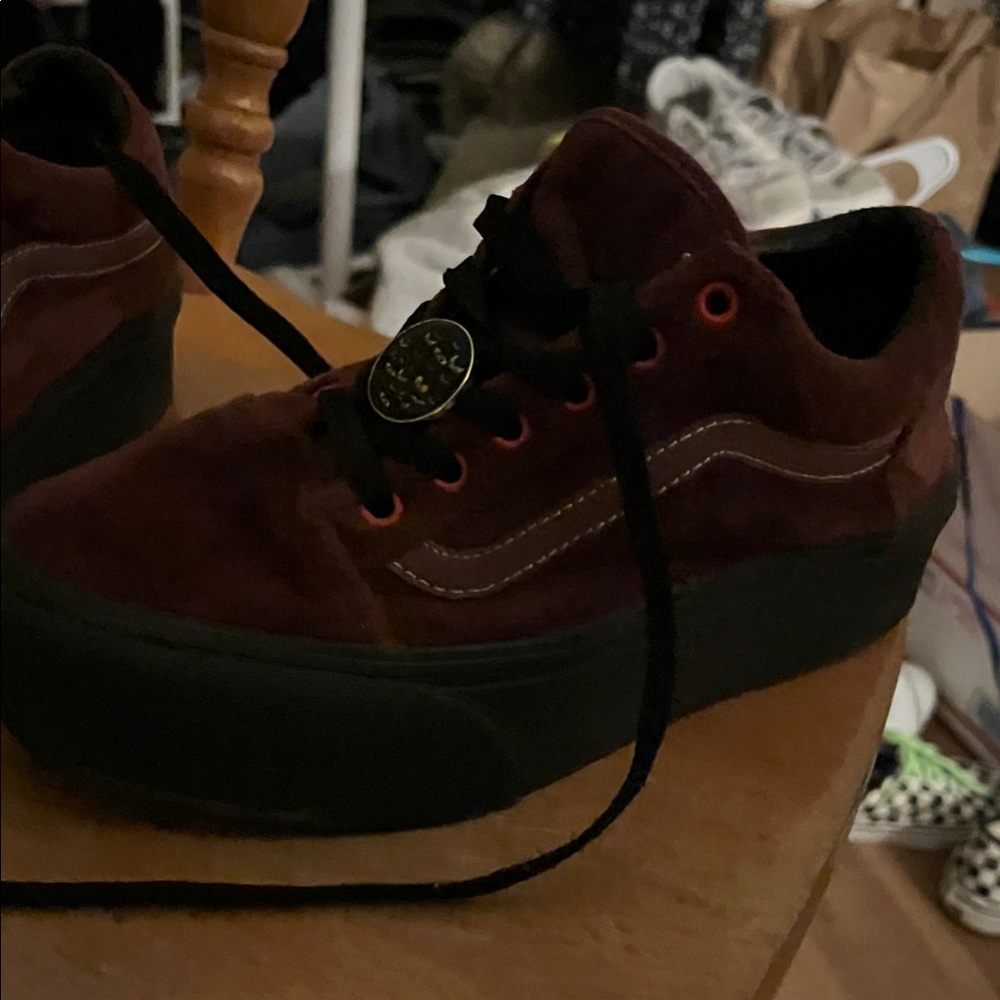 Vans Black and burgandy Disney Sneakers